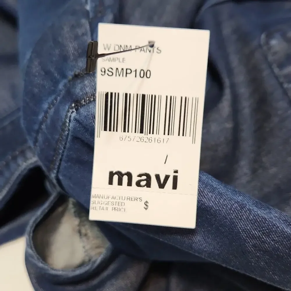 Mavi Women's Krista Rinse‎ Light Denim Romper Size SM Button Down Tie Waist Y2K
